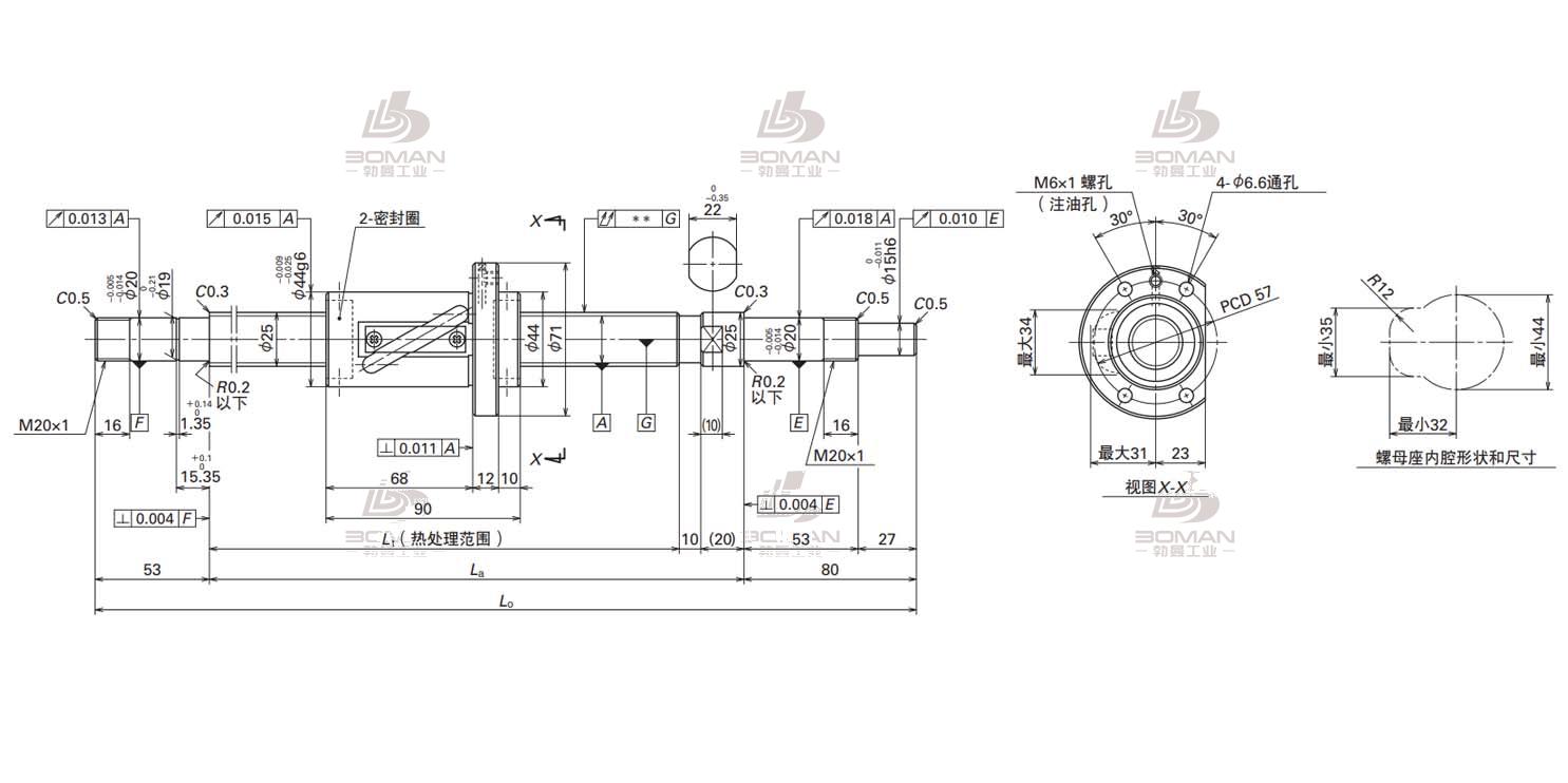 W2507FA-3P-C5Z25  BB L    5-FA标准滚珠丝杠