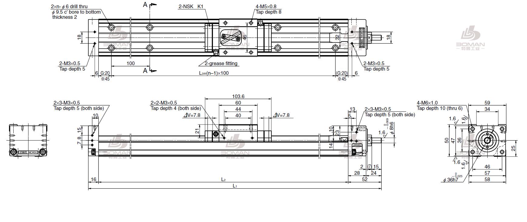 MCM06020H05K00-MCM导轨引动器