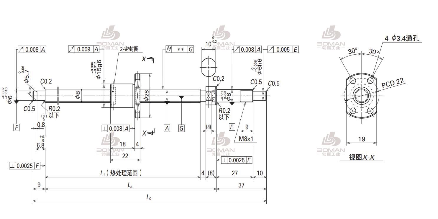 W0802MA-3PY-C3Z1.5-FA标准滚珠丝杠