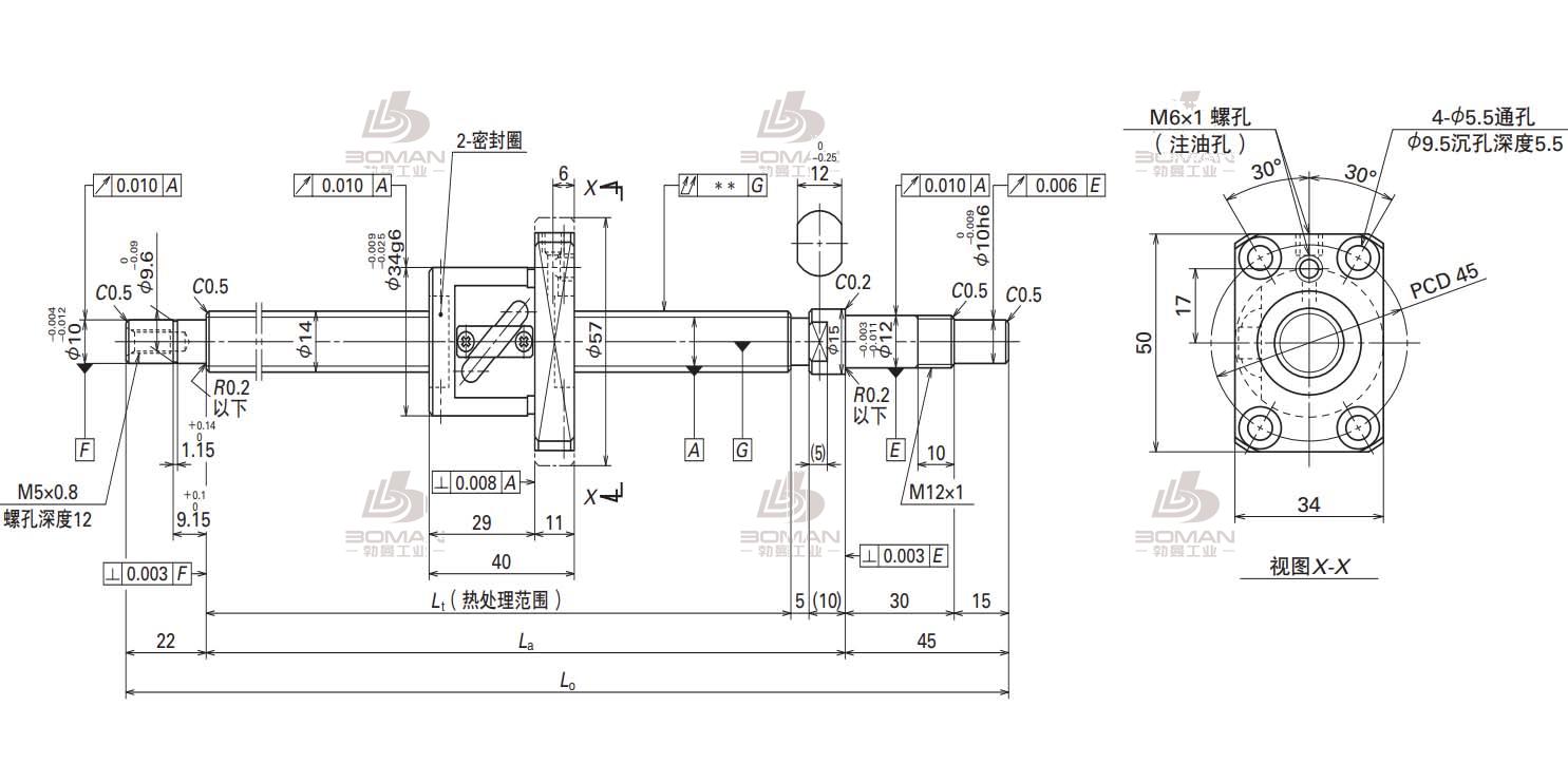 W1401FA-2-C3T5-轴端完成品滚珠丝杠