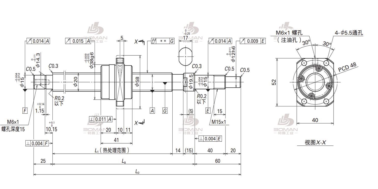 W2007FA-5PGX-C5Z40-MA标准滚珠丝杠