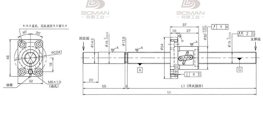 KURODA GG1502DS-BAPR-0300A 黑田丝杆替换尺寸图片