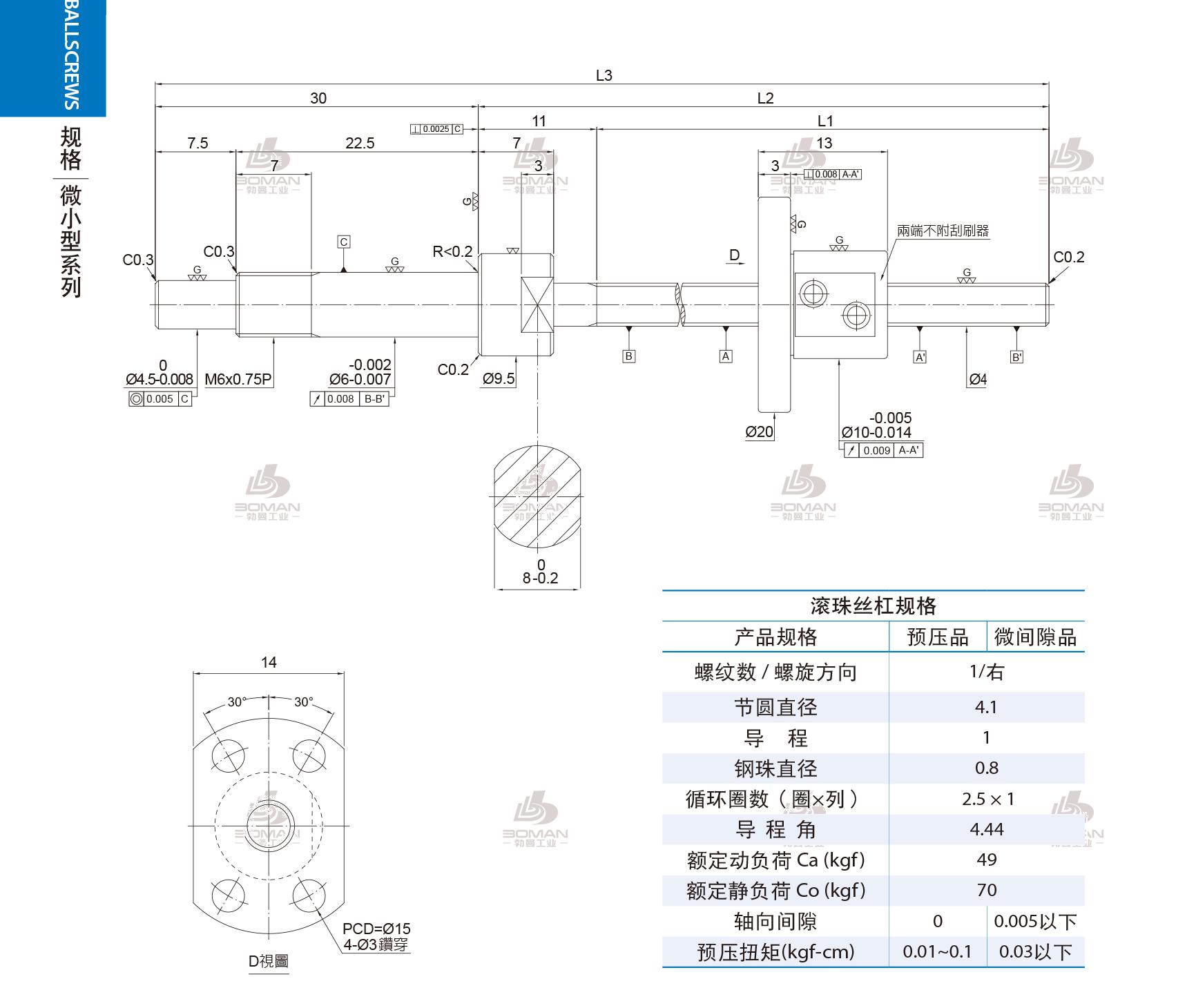 PMI FSM0401-C3-1R-0085 PMI丝杆导轨超薄型号