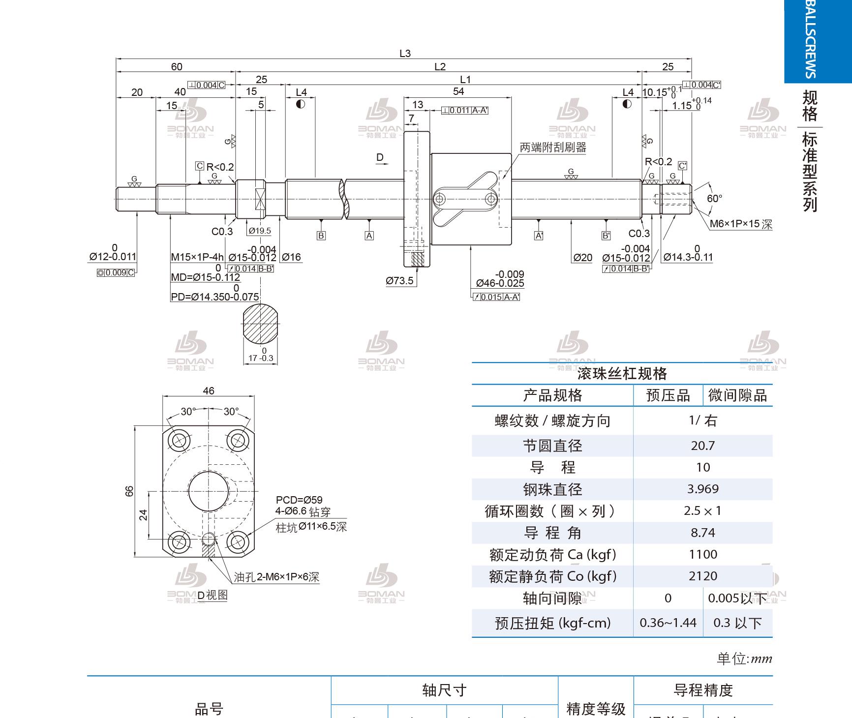 PMI 1R20-10B1-FSWC-689-799-0.018 pmi丝杠级别