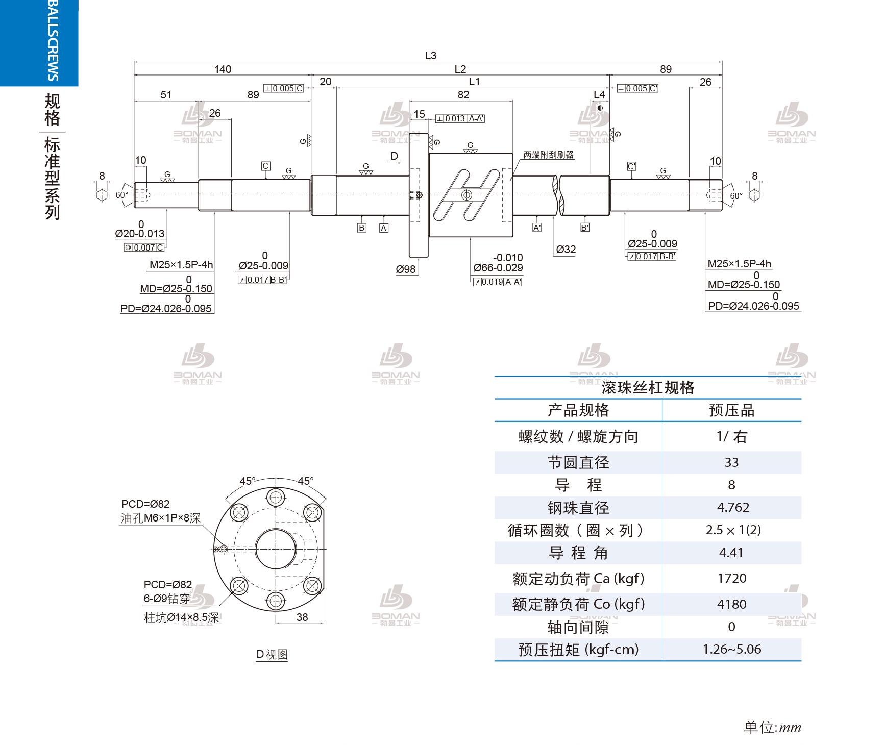 PMI 1R32-08B1-1FOWC-980-1229-0.018 pmi丝杆和上银丝杆