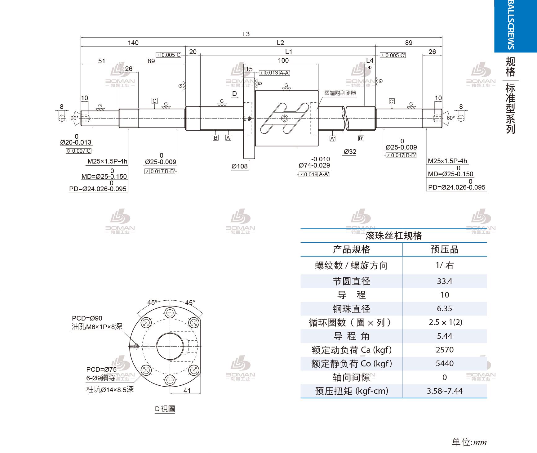 PMI 1R32-10B1-1FOWC-1180-1429-0.018 pmi滚珠丝杆选型